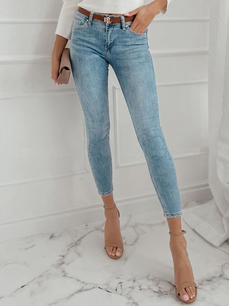 

Denim Plain Simple Jeans, Blue, Jeans
