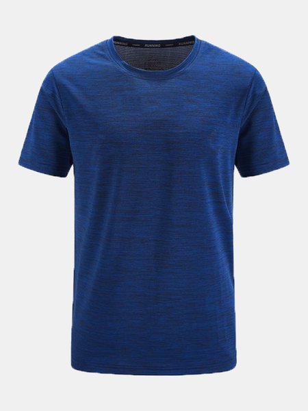 

Men's Breathable Quick-Drying Icy Printed Round Neck Short Sleeve Tee, Bright blue, T-shirt