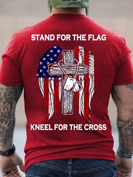

Stand For The Flag Men's Short Sleeve T-Shirt, Red, T-shirts