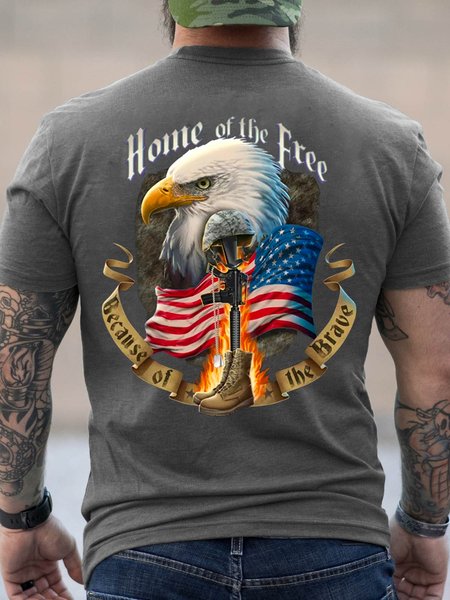 

Home of the Free Men's Short Sleeve T-Shirt, Gray, T-shirts