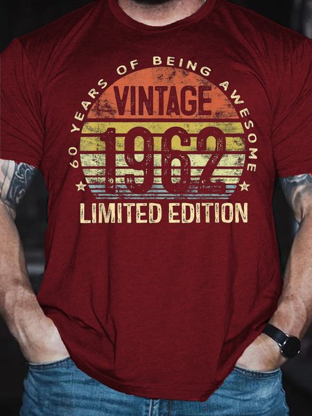 

Vintage 1962 Casual Short Sleeve T-Shirt, Red, T-shirts