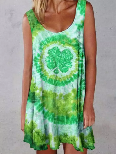 

Party Crew Neck Cotton Blends Short Sleeve Knit Dress, Green, Dresses