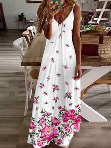 

Casual Floral Print Spring New Hot Designer Dresses for Women, Multicolor, Dresses