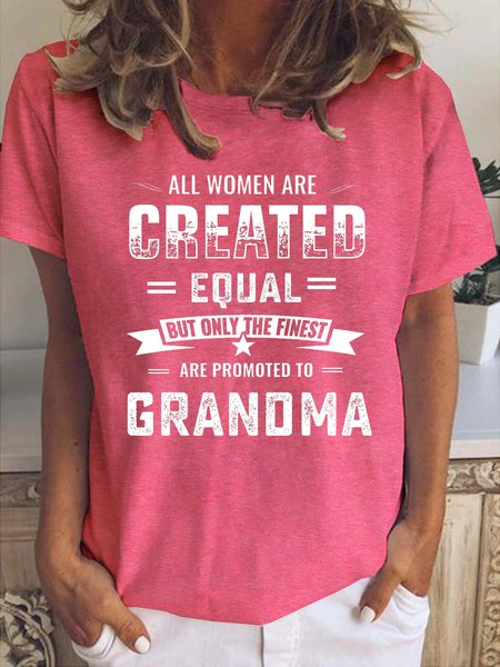 

Funny Grandma Crew Neck Short Sleeve T-Shirt, Rose red, T-shirts