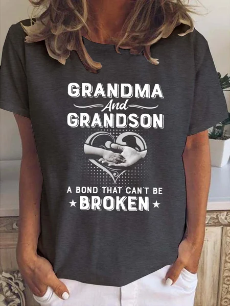 

Grandma & Grandson A Bond That Can't Be Broken T-Shirt, Deep gray, T-shirts