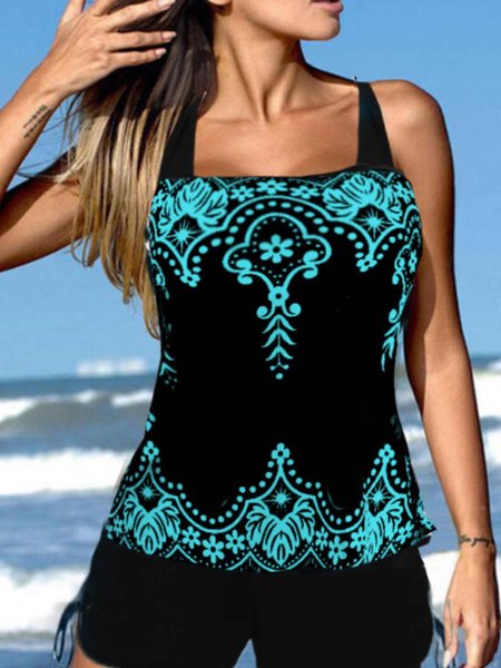 

Cotton Blends Casual Knit Tank, Black, Tank Top