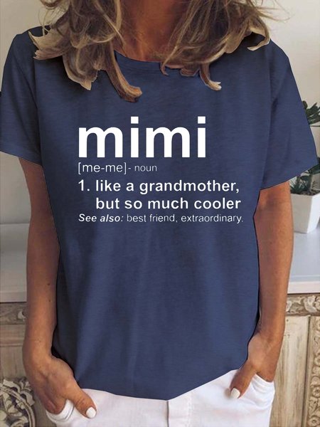 

Funny Mimi Definition Crew Neck Short Sleeve T-Shirt, Deep blue, T-shirts