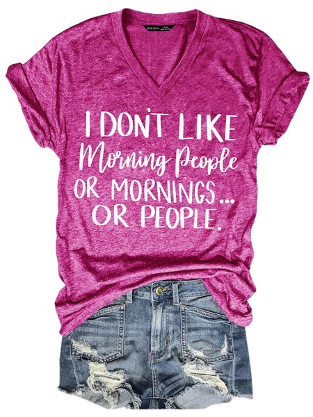 Sarcasm Funny mom Casual V Neck Short Sleeve T-Shirt, Rose red, T-shirts