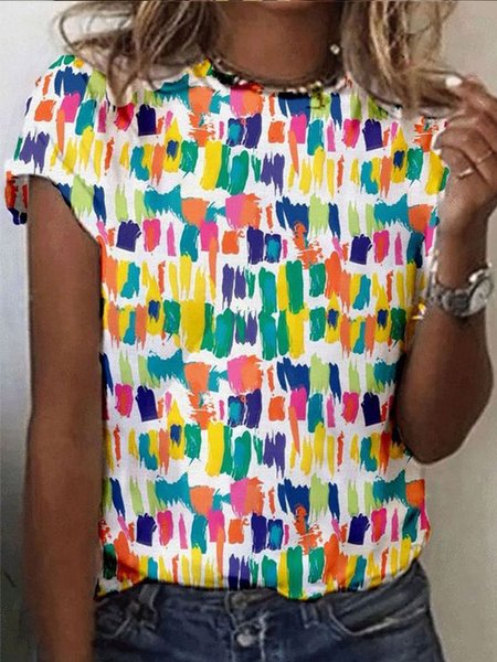 

Regular Fit Crew Neck Short Sleeve T-Shirt, Multicolor, T-Shirts