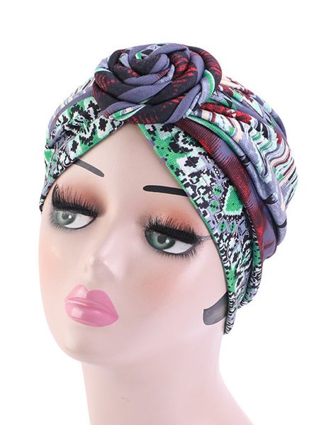 

Boho Abstract Print Knotted Hat, Color9, Hats