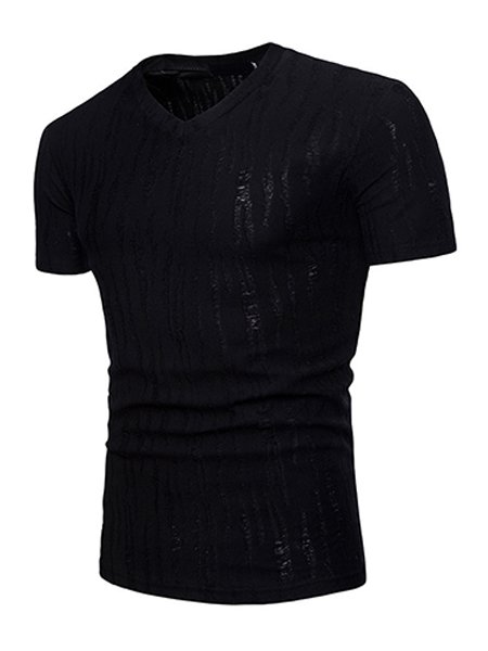 

Men's Fashion Casual Short Sleeve T-Shirt, Black, Men's t-shirts