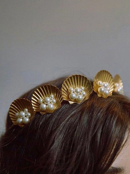 

Resort Style Personalized Shell Pearl Tiara, As picture, Headwear