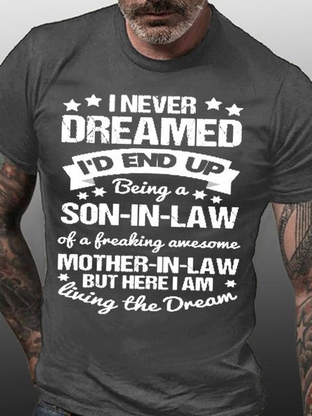 

Son in Law Proud Awesome Mother in Law Men's Short Sleeve T-Shirt, Deep gray, T-shirts