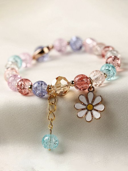 

JFN Colorful Crystal Daisy Bracelet, Multicolor, Bracelets