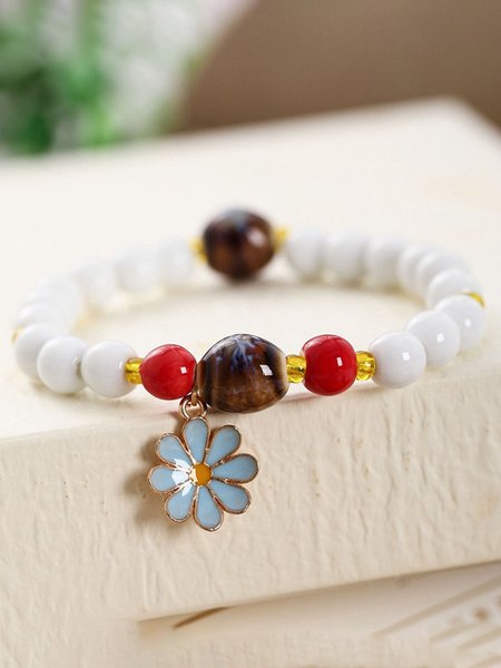 

Ceramic Beaded Daisy Bracelet, Blue, Bracelets
