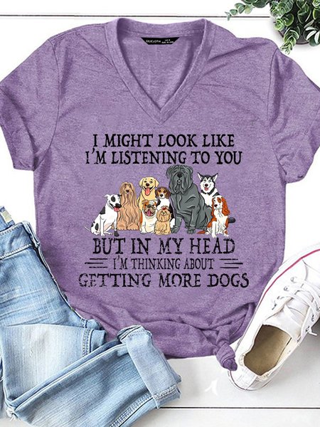 Funny Dog Lover Short Sleeve T-Shirt, Purple, T-shirts