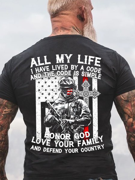

veterans or American patriot quote Cotton Short Sleeve Casual Short Sleeve T-Shirt, Deep gray, T-shirts