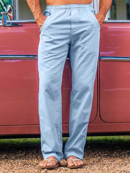 

Cotton And linen Style American Casual Basic Wild linen Trousers, As picture, Pants