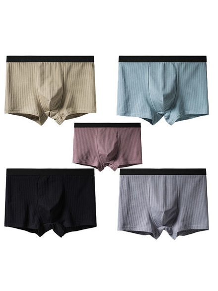 Men's Cotton Breathable Boxer Briefs, Khaki, Underwear & Socks