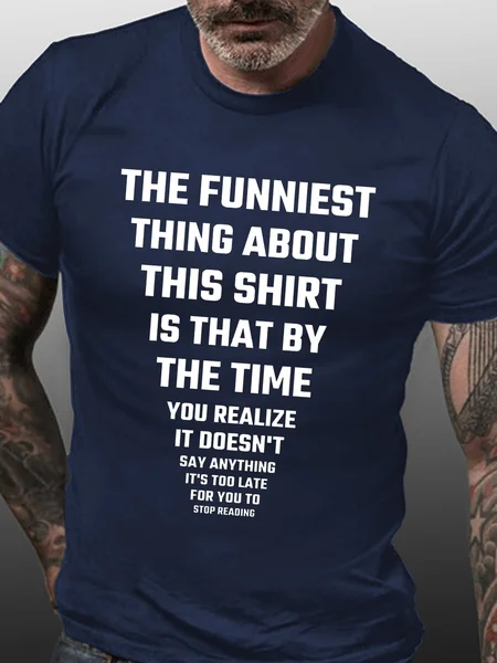 

The Funniest Thing About This Shirt Crew Neck T-Shirt, Purplish blue, T-shirts