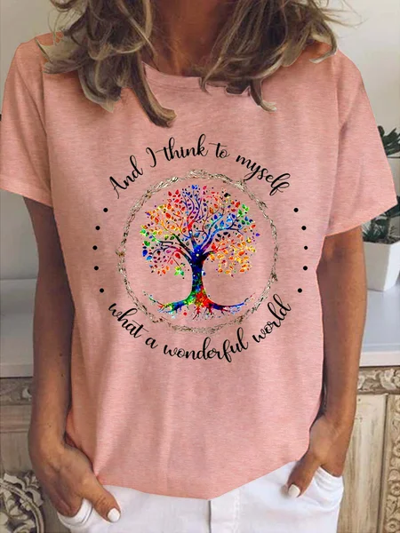 

Women Floral Short Sleeve Tee T-shirt Crew Neck Vintage Summer Top, Pink, T-Shirts