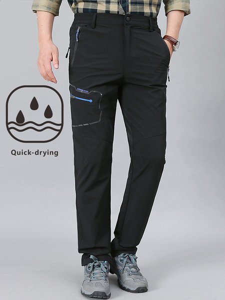 

Men's Outdoor Quick Dry Breathable Stitching Stretch Pants, Black, Pants