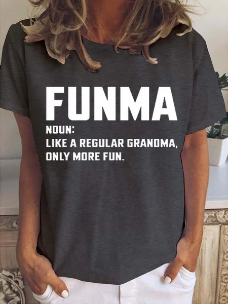 Funma Women's Short Sleeve T-Shirt, Deep gray, T-shirts