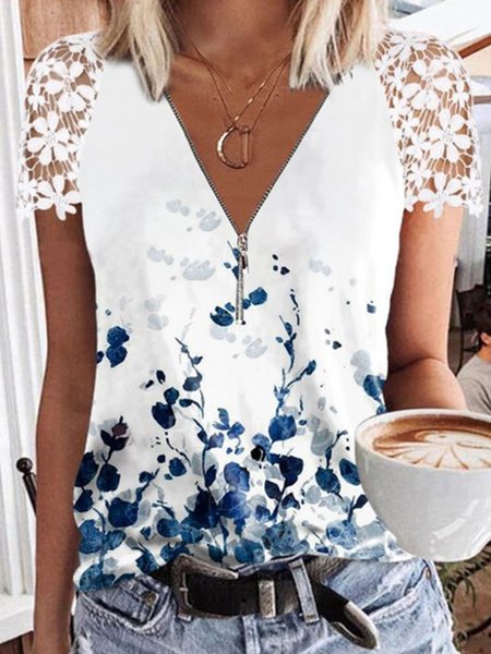 

Crew Neck Long Sleeve Dandelion Blouse, White, Blouses & Shirts