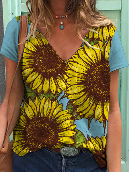 

Casual Short Sleeve T-Shirt, Multicolor, T-Shirts
