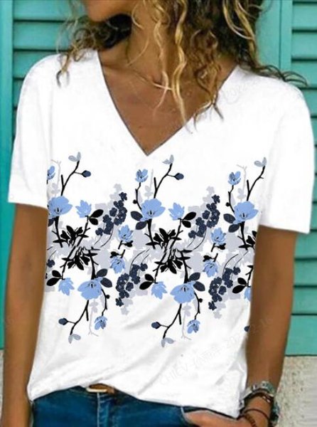 

Regular Fit Cotton Blends Short Sleeve T-Shirt, White, T-Shirts