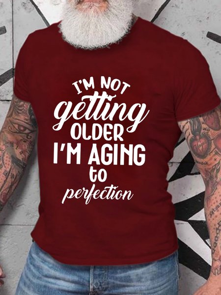 

Funny Older Cotton Crew Neck Short Sleeve Short Sleeve T-Shirt, Red, T-shirts