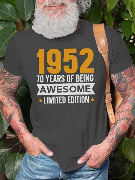

Limited Edition 1952 70 Years Of Being Awesome T-Shirt, Deep gray, T-shirts
