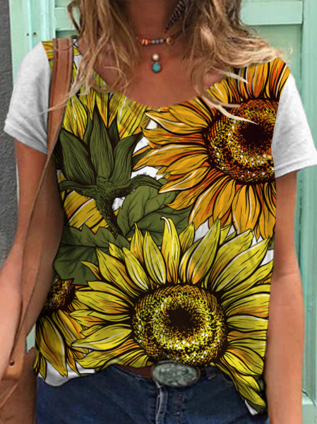 

Casual Short Sleeve T-Shirt, White, T-Shirts