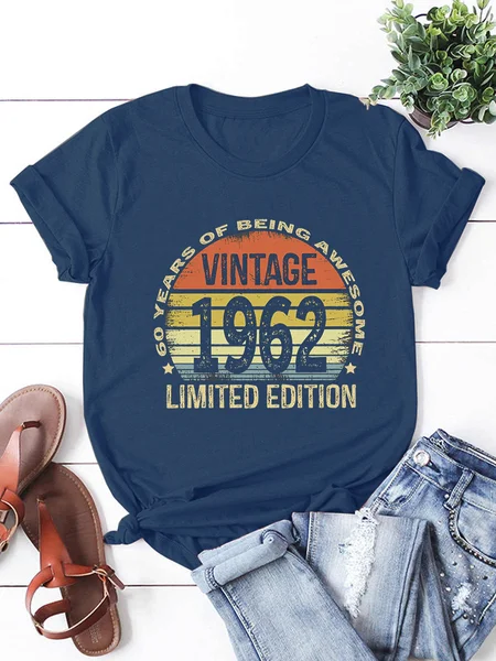 

60 Year Old Gifts Vintage 1962 Limited Edition 60th Birthday T-Shirt, Dark blue, T-shirts