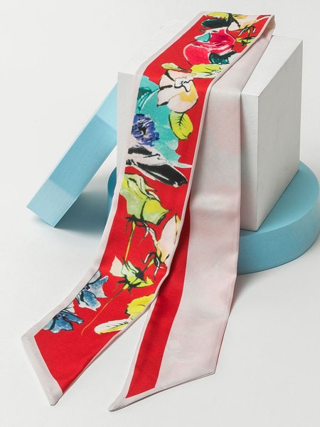

Vintage Print Pattern Silk Scarf Headband, Color7, Scarves&Gloves