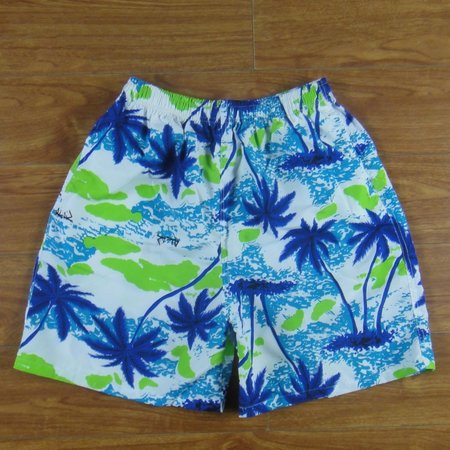 

Mens Coconut Tree Hawaiian Beach Shorts, Green, Men's shorts