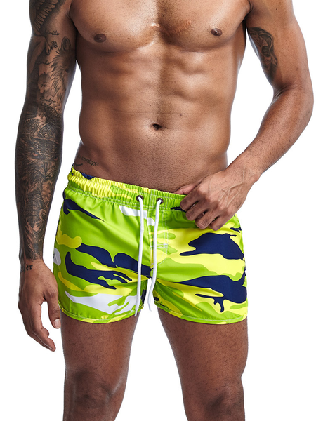 

Camo Graphic Men's Beach Shorts, Fluorescent green, Men's shorts