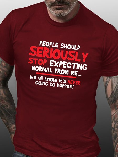 

People Should Seriously Funny Casual Short Sleeve Short Sleeve T-Shirt, Red, T-shirts