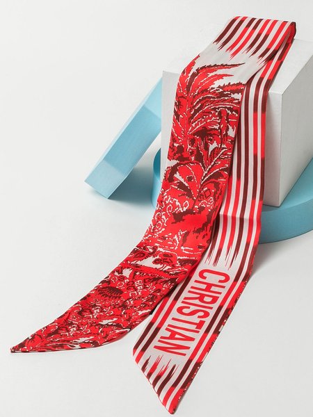

Retro Trend Leaf Graphic Silk Scarf Headband, Color3, Scarves&Gloves