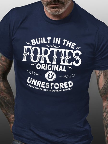 

Men's Printed T Shirts With Forties, Purplish blue, T-shirts