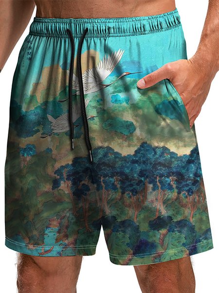 

Men's Casual Beach Shorts, Green, Men's shorts