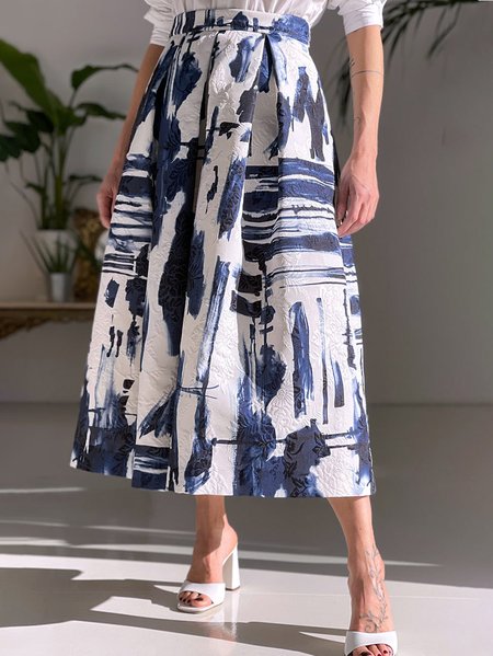 

Graffiti Long Skirt, Blue, Maxi Skirts