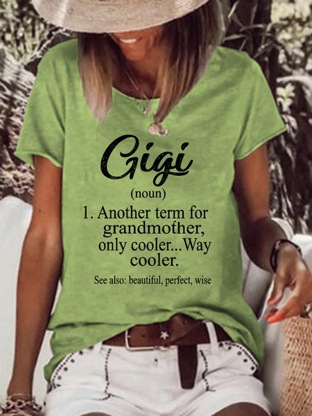Gigi Women's Short Sleeve Tops, Green, T-shirts