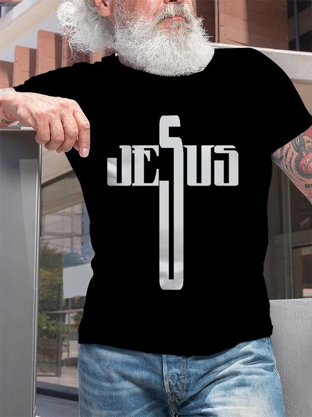 

Short Sleeve Cotton Vintage Short Sleeve T-Shirt, Black, T-shirt