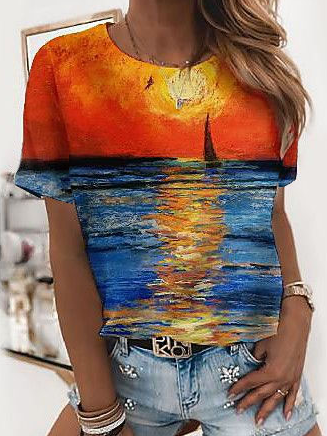 

Sea Regular Fit Casual Short Sleeve T-Shirt, Multicolor, T-Shirts