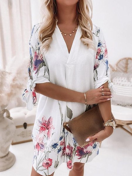 

Casual Floral Print Spring New Hot Sale Designer Women Dresses, Multicolor, Dresses