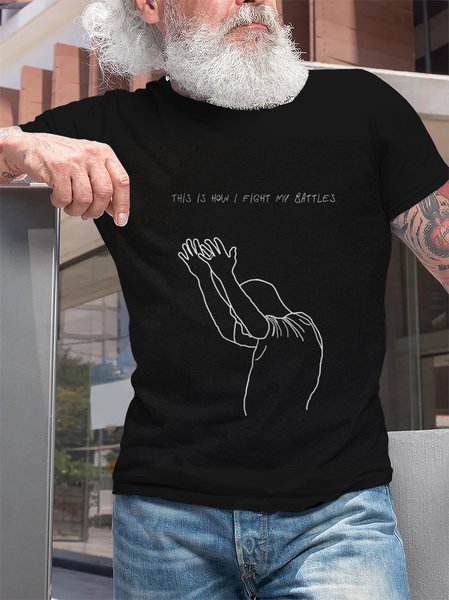 

Crew Neck Short Sleeve Vintage Short Sleeve T-Shirt, Black, T-shirt