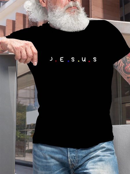 

Vintage Short Sleeve Cotton Short Sleeve T-Shirt, Black, T-shirt