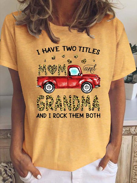 

I Have Two Titles Mom and Grandma T-Shirt, Yellow, T-shirts