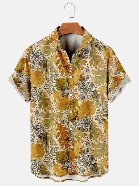 

Casual Shirt Collar Shirts, Yellow, Men's Floral shirt